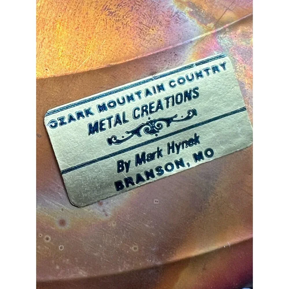 8 Handcrafted Metal Fall Leaf Copper Color Brass MCM Wall Art Ozark Mountain 6